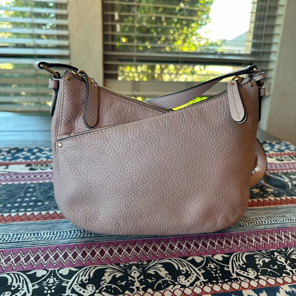 Michael Kors Pebbled Pink Leather Lea Crossbody, Asymmetrical, Criss Cross, EUC - Picture 3 of 12